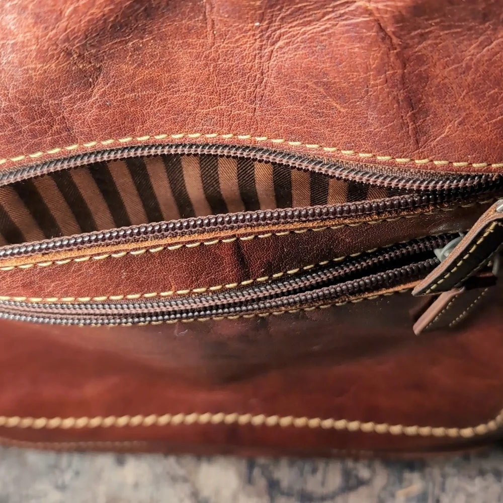 Jack George's Backpack Leather Brown Leather Crossbody Backpack Bag